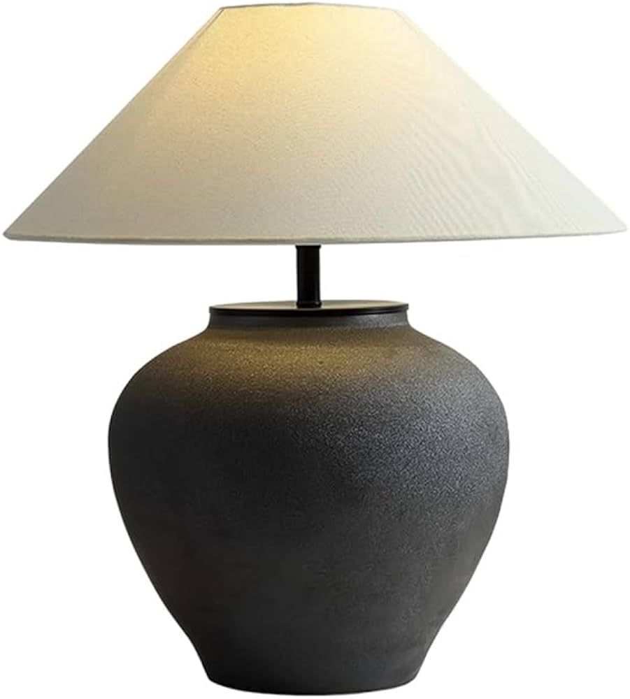 Farmhouse Table Lamps Black 18.8" Tall Ceramic Table Lamp Rustic Southwestern Clay Pot Ceramic La... | Amazon (US)