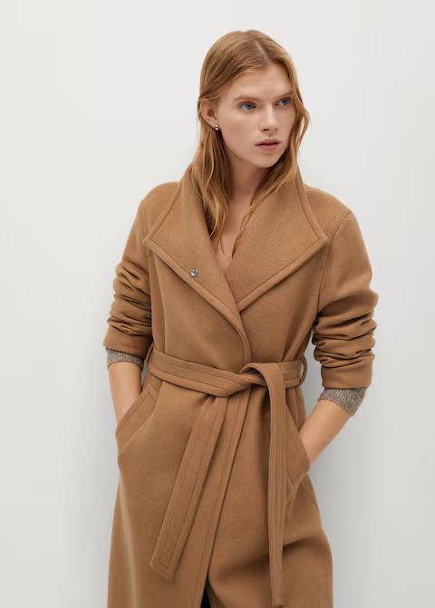 Wool double-breasted coat | MANGO (US)