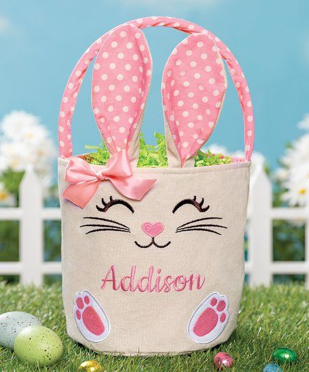 Pink Bunny Personalized Bucket Bag | Zulily