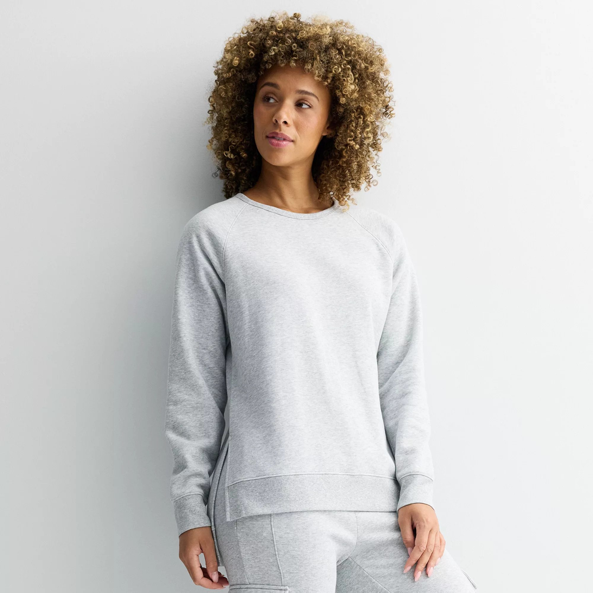 Women's Tek Gear® Ultrasoft Fleece High Slit Tunic Long Sleeve Crewneck | Kohl's
