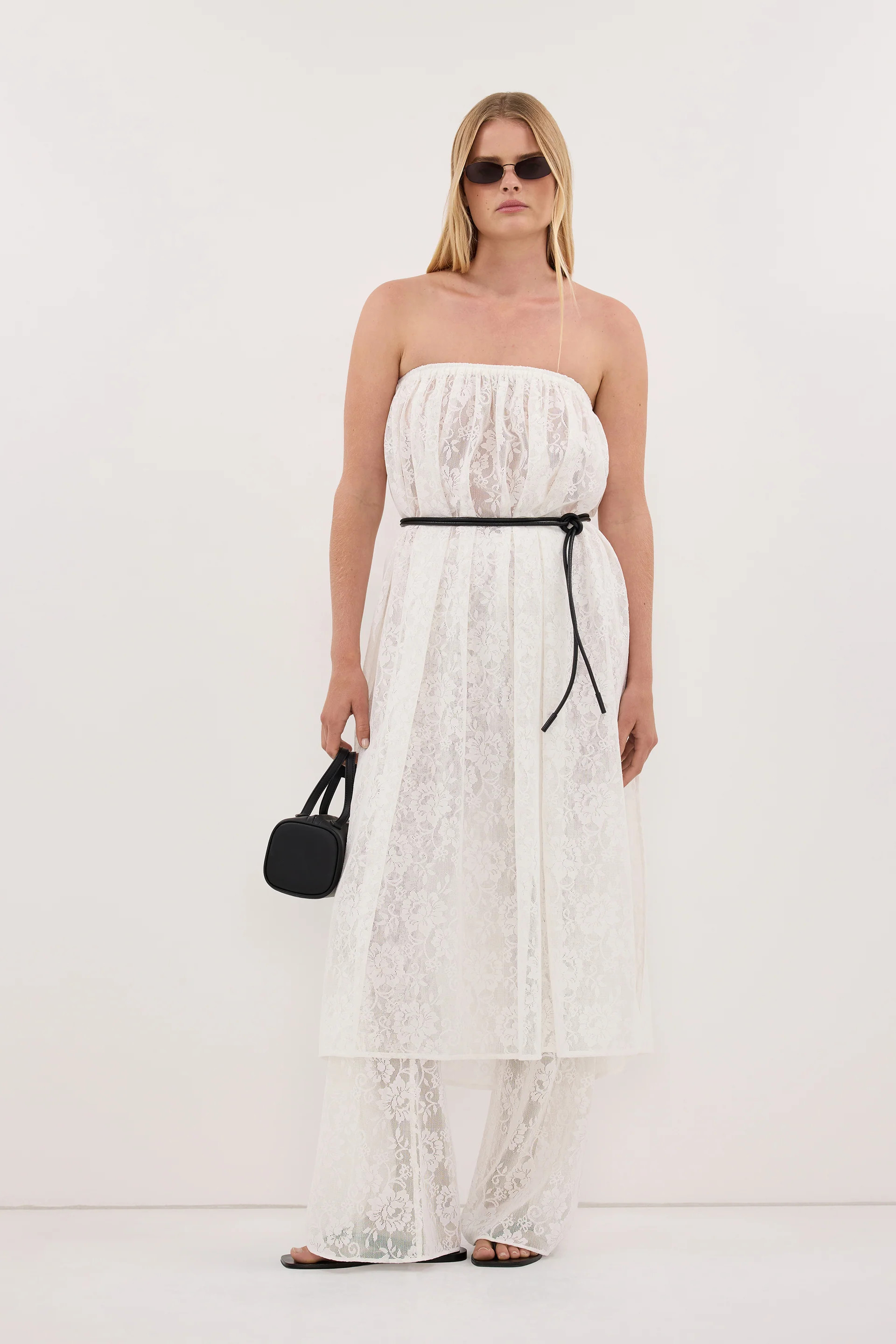 ANYA WHITE LACE MAXI SKIRT | DISSH
