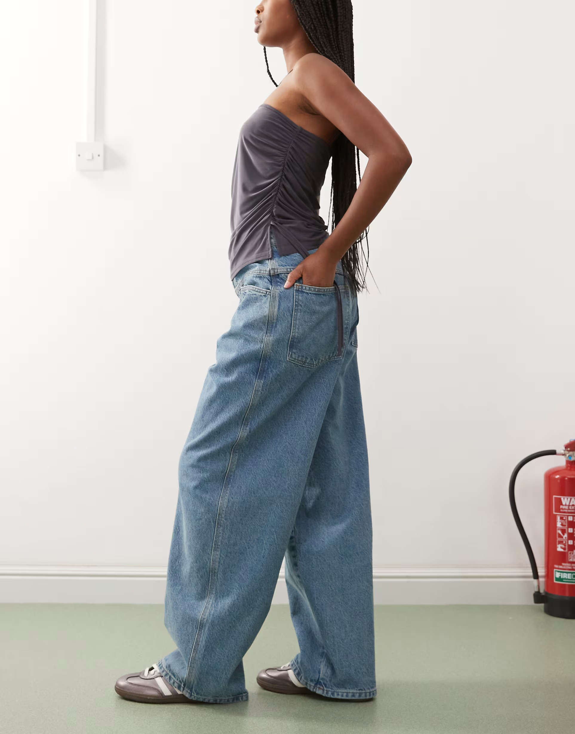 COLLUSION low rise baggy jean in midwash | ASOS | ASOS (Global)