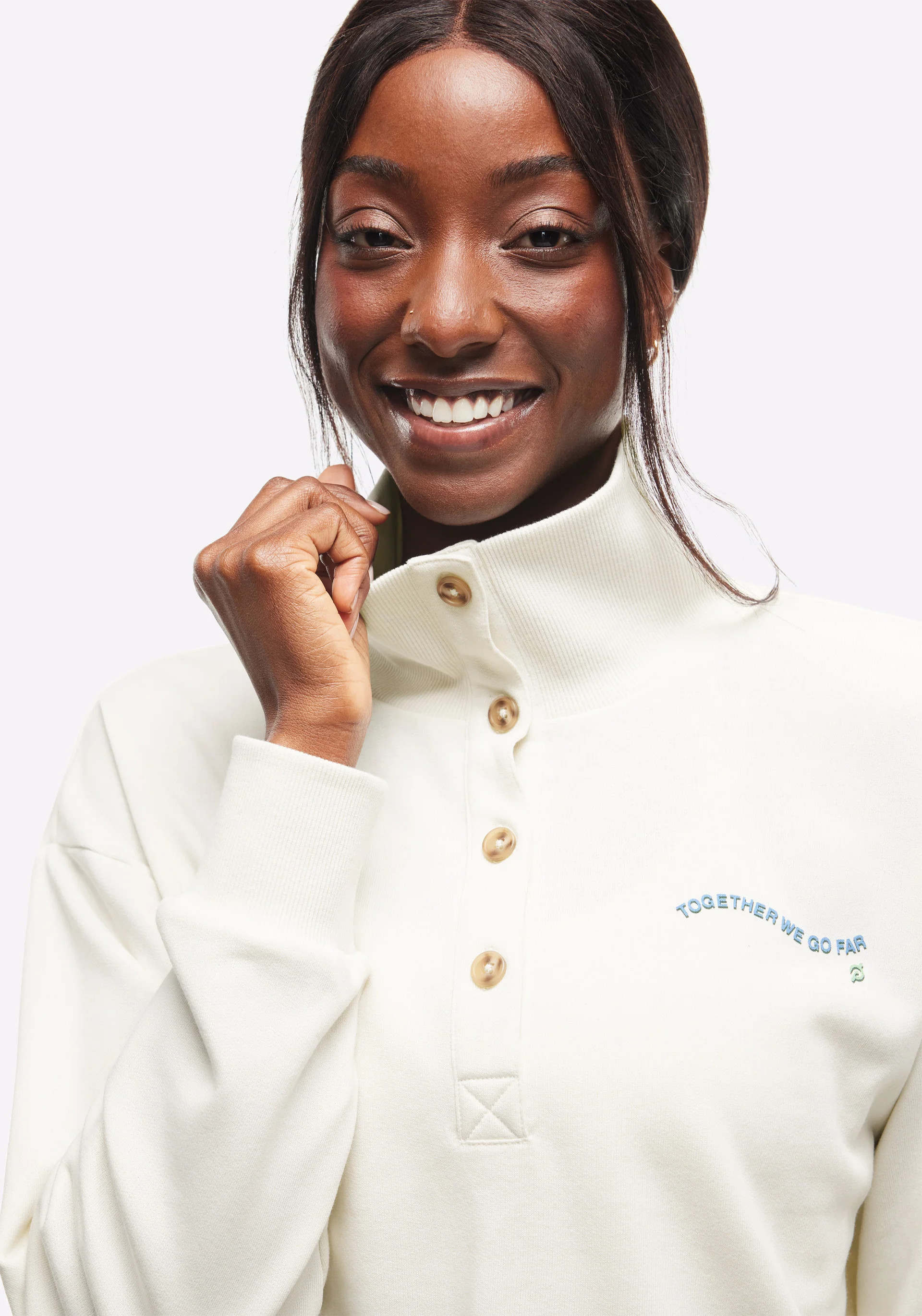 French Terry Button Mock Neck | Peloton Apparel