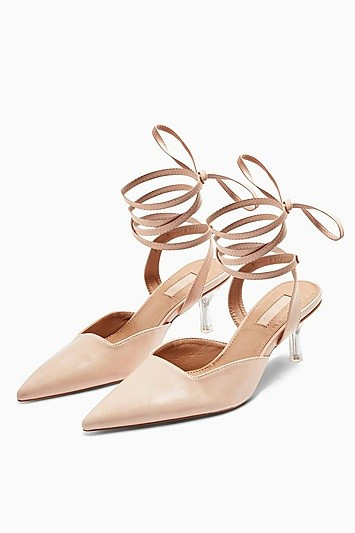 Jena Transparent Ankle Tie Court Heels - Nude | Topshop US