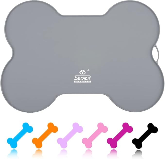 Super Design Dog Food Mat Dog Bowl Mat for Food and Water Silicone Non Spill Cat Feeding Mat Pupp... | Amazon (US)