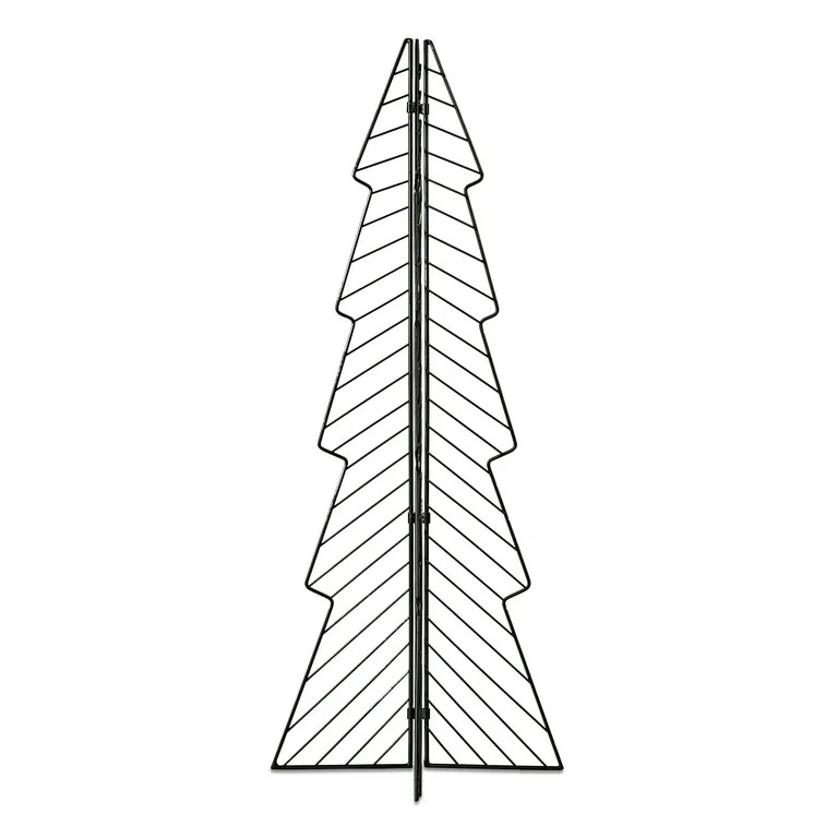 Medium Folding Black Wire Christmas Tree Decor, 24 in, by Holiday Time | Walmart (US)