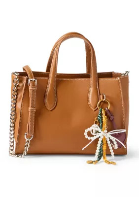 Steve MaddenBoxed Top Handle Satchel with Charms | Belk