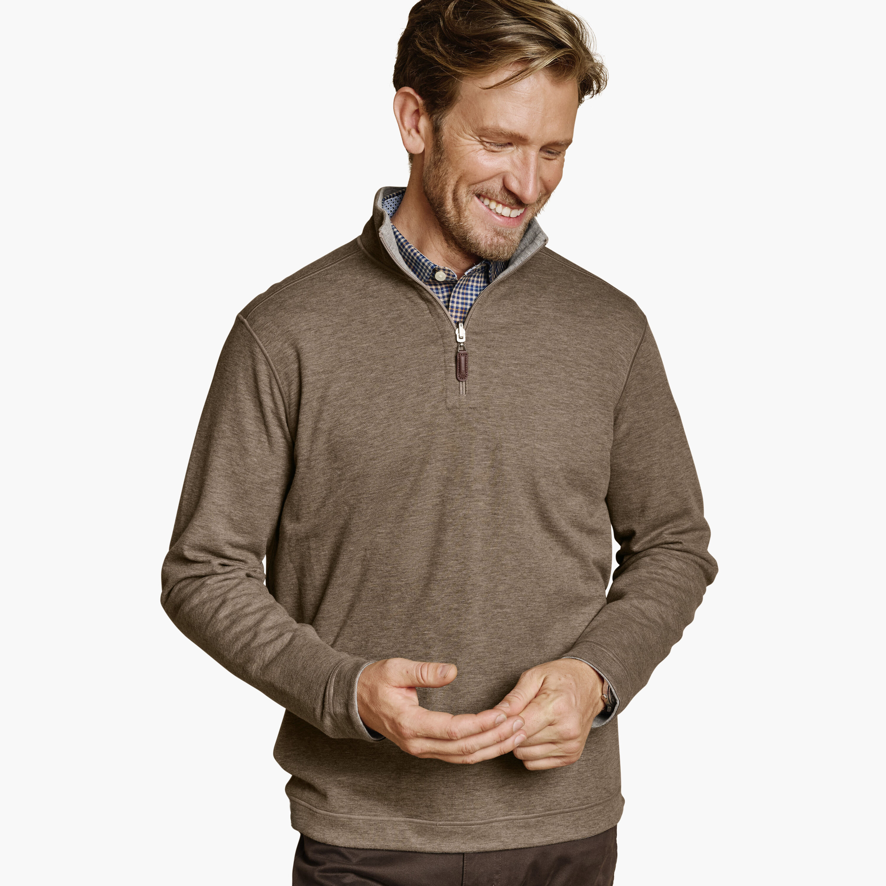 Icon Reversible Solid Quarter-Zip | Johnston & Murphy