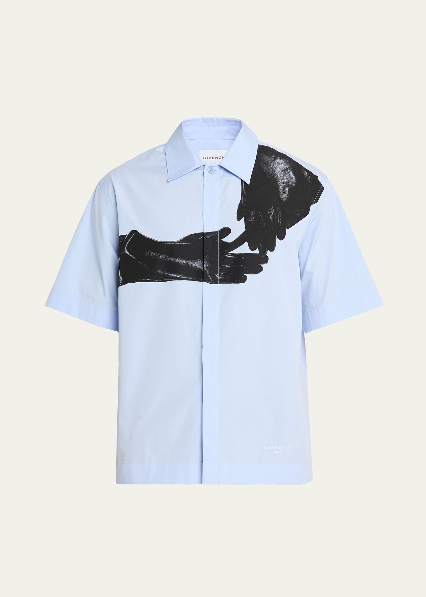 Givenchy Men's Poplin Short-Sleeve Shirt with Surrealism Print | Bergdorf Goodman