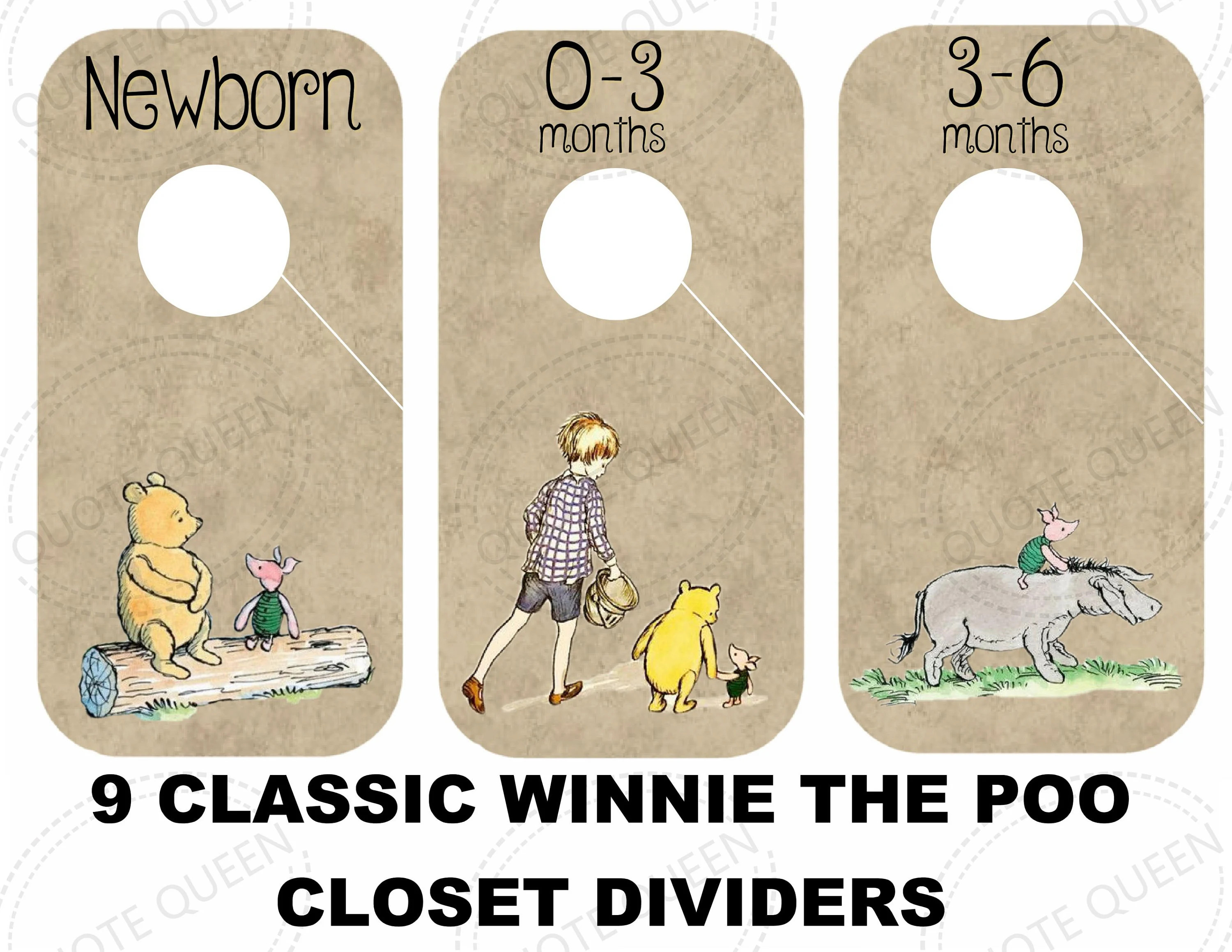 Winnie the Poo, Classic Winnie the Poo, Winnie the Poo Closet Divider, Closet Organizer, Baby Sho... | Etsy (US)