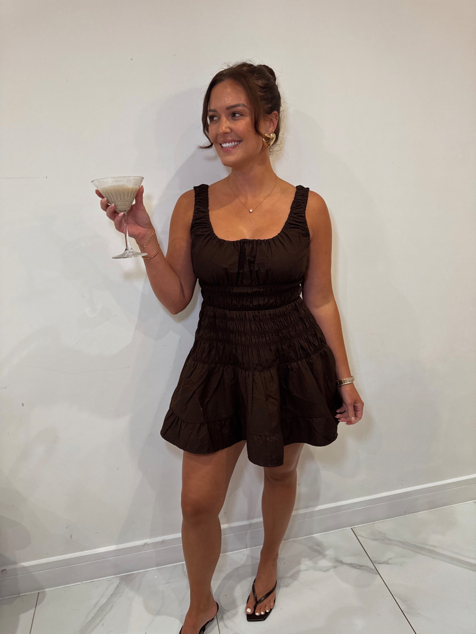 Espresso martini theme party calls for an all brown outfit. 

Wearing a size Xs in the dress and it’s got lots of room (would reccomend sizing down) 

#LTKuk #LTKdatenight #LTKeurope