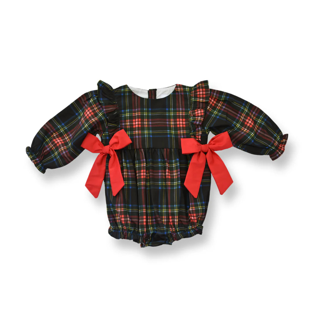 PRE-ORDER Fiona Christmas Tartan Smocked Bubble | Lillie & Lilah