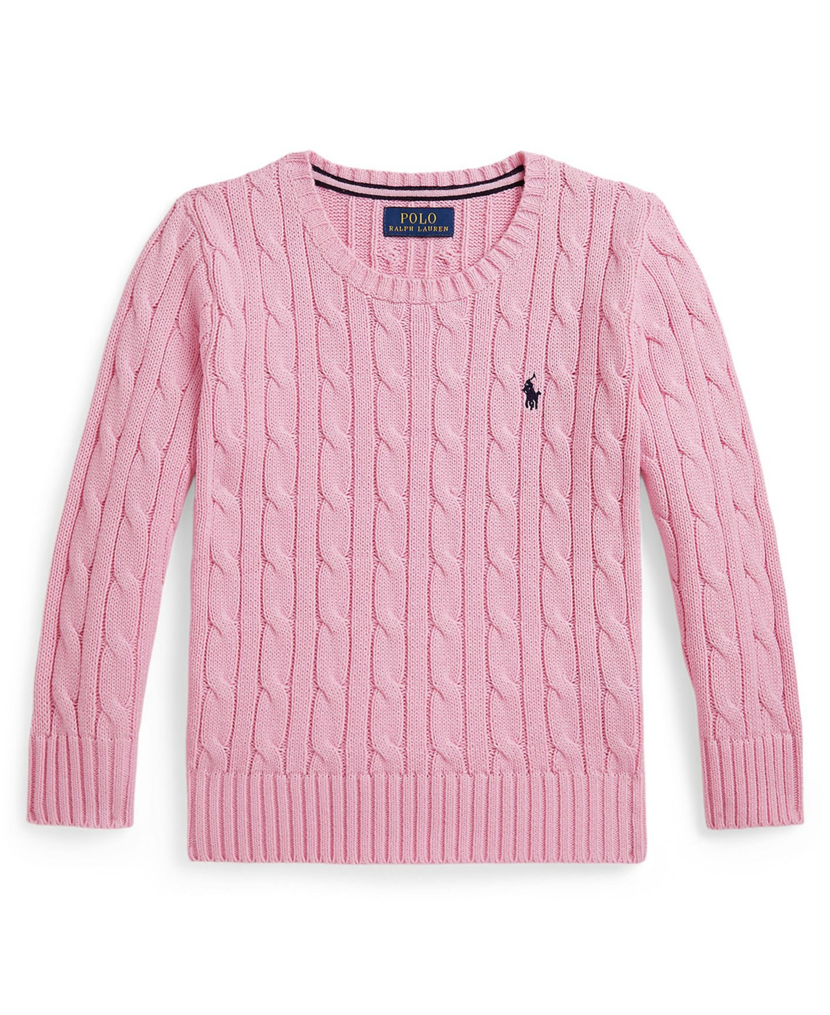 Polo Ralph Lauren Boys' 2-7 Crewneck Cable-Knit Sweater - Carmel Pink | Macy's