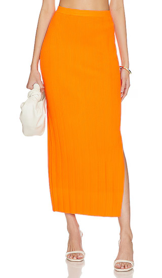 Mixed Rib Cutout Skirt in Bright Tangerine | Revolve Clothing (Global)