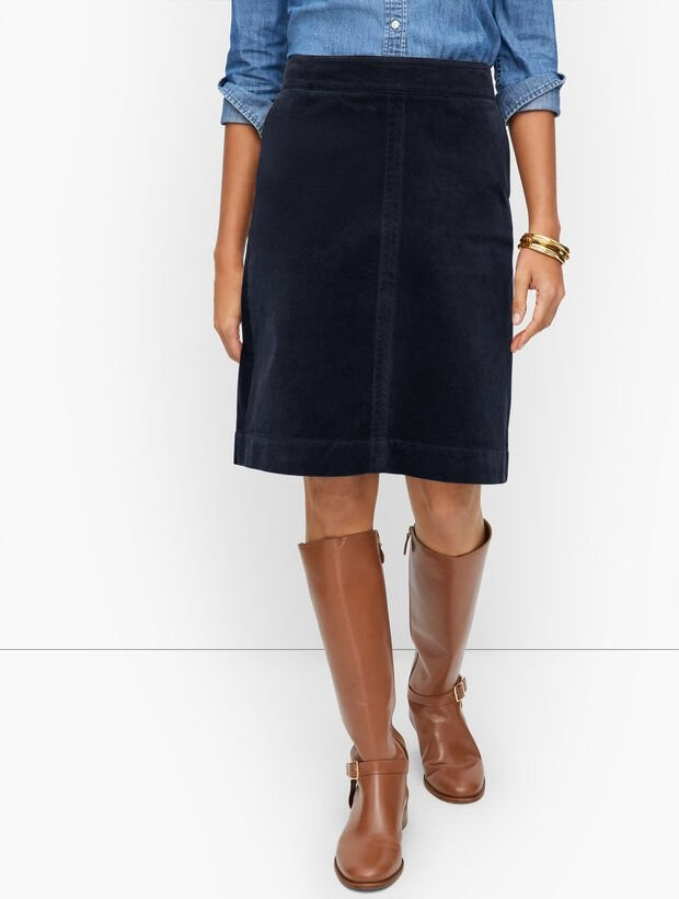 Stretch Corduroy A-Line Skirt | Talbots
