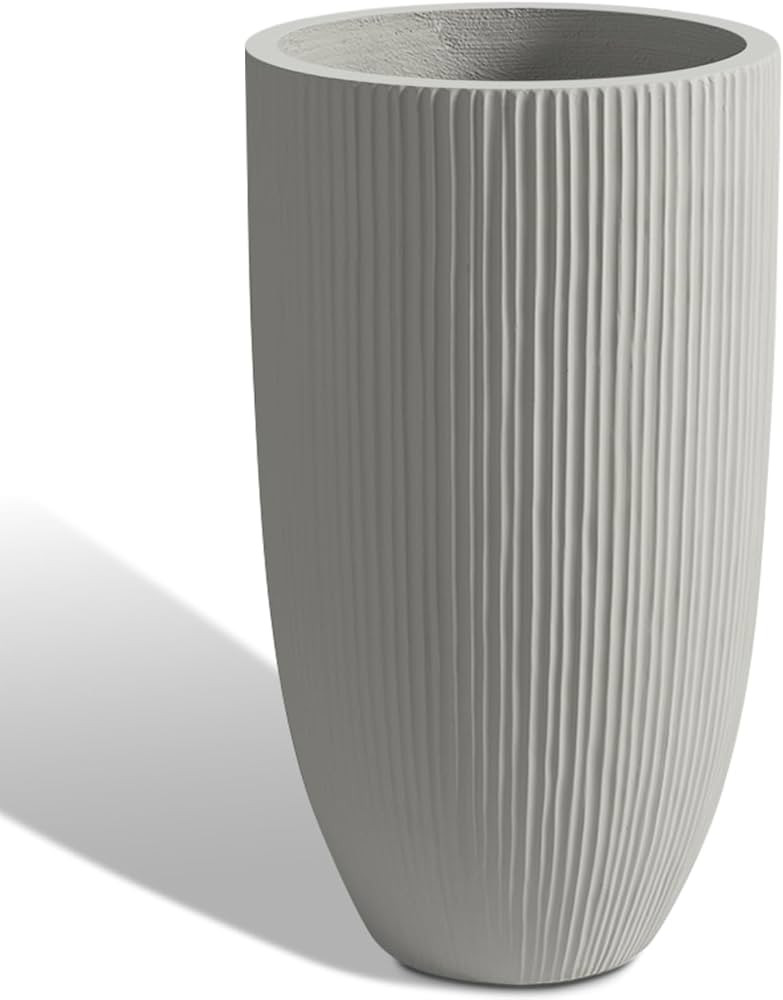 Concrete Vertical Planter Outdoor Indoor, Large Tall Cement Plant Pots for Trees Flowers (Gray, 2... | Amazon (US)