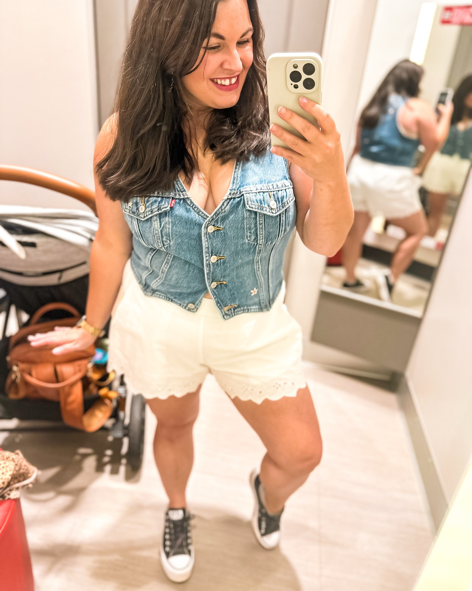 On a journey to rediscover my postpartum style by recreating past outfits I’ve loved🥰 I couldn’t decide which pair of shorts I liked best with this adorable denim vest (that’s on clearance!). They’re all so cute.

#LTKSeasonal #LTKSaleAlert #LTKPetite