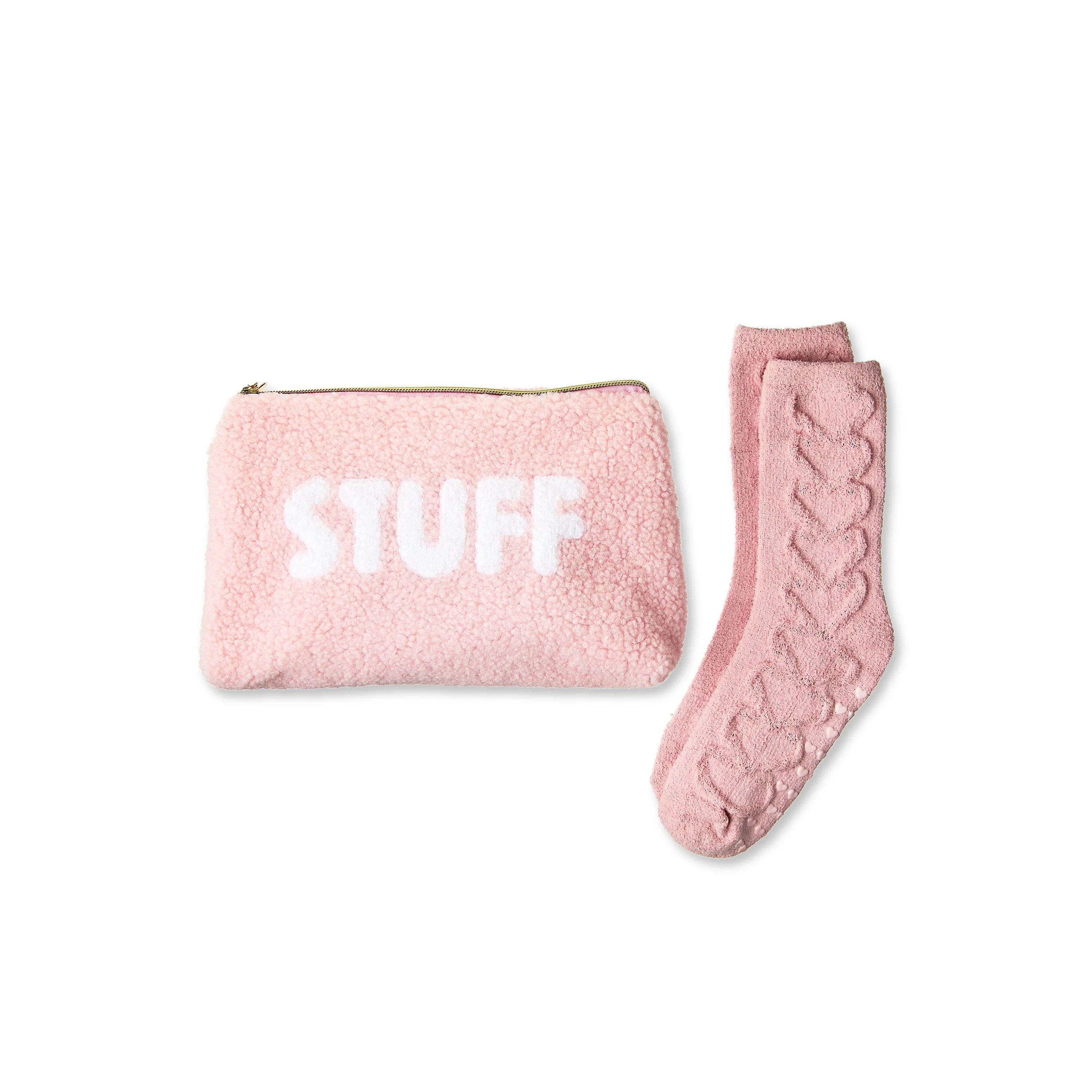 Valentine's Day Pink Cozy Bag and Sock Set, One Size Fits Most Adults, by Way To Celebrate | Walmart (US)