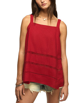 Lucky BrandWomen's Square Neck Lace Trim Tank Top | Macy's