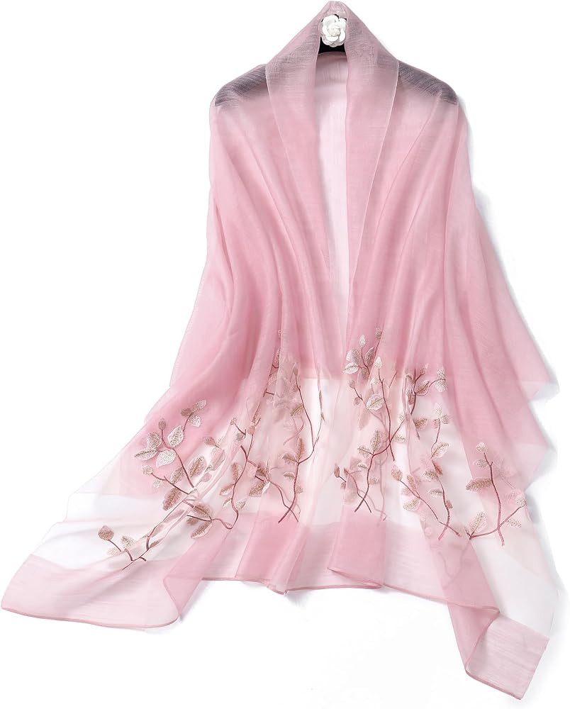 STARWHISPER Women Silk & Wool Long and Large Scarf Shawl Wrap For Evening Dress | Amazon (US)