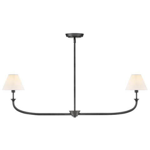 Greta 41 1/4" Wide Blackened Brass 2-Light Linear Pendant | Lamps Plus