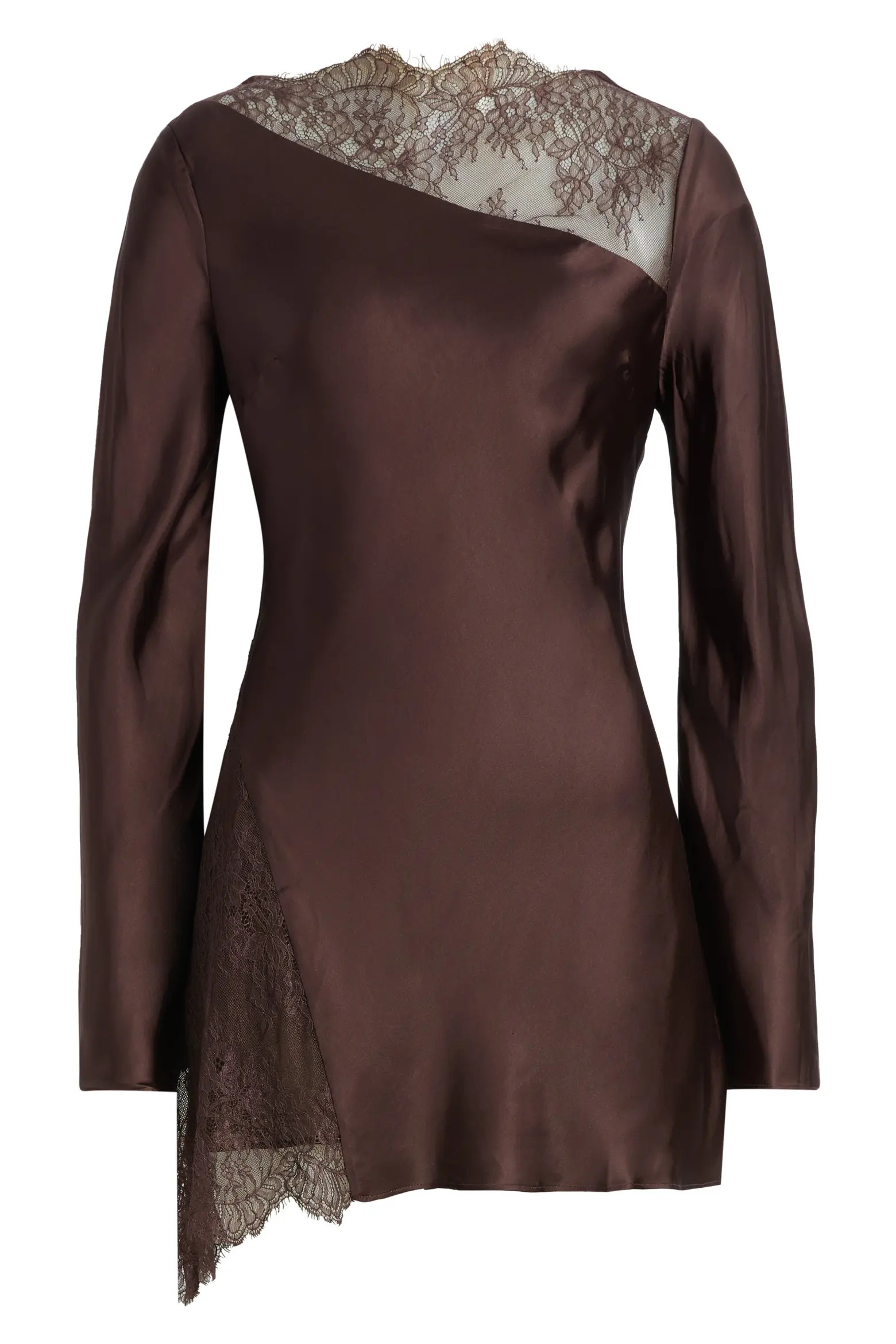 Shona Joy Allgra Asymmetric Lace Panel Charmeuse Minidress (Women) | Nordstrom | Nordstrom