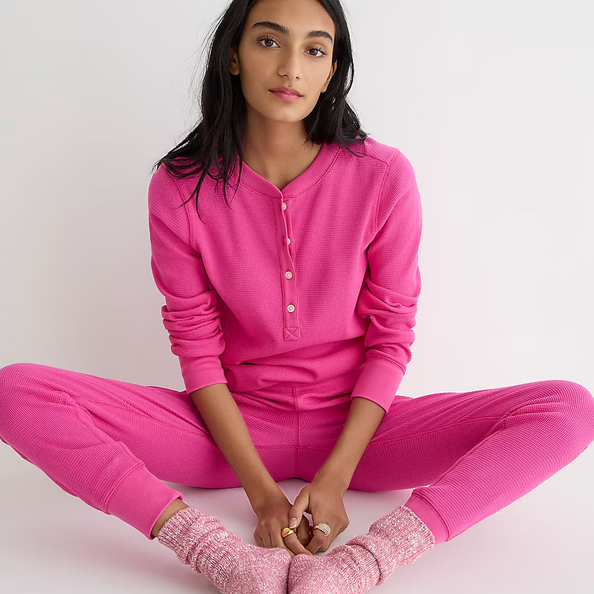 Waffle henley pajama set | J. Crew US