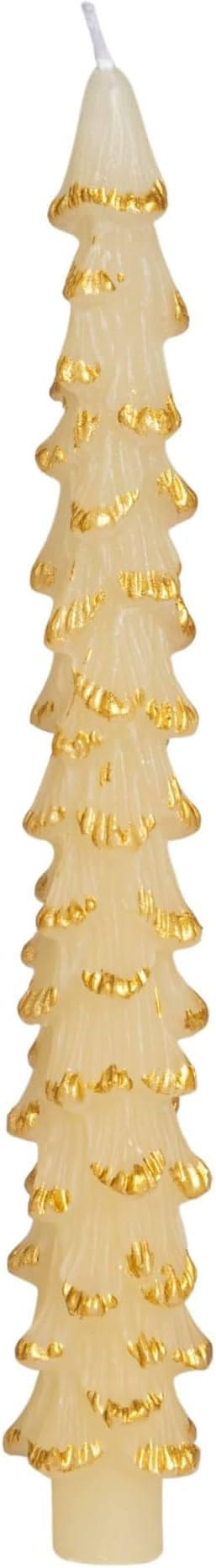 Creative Co-Op Golden-Tipped Elegance Tree Shaped Taper Candles, Eggnog Color, Set of 2 | Amazon (US)