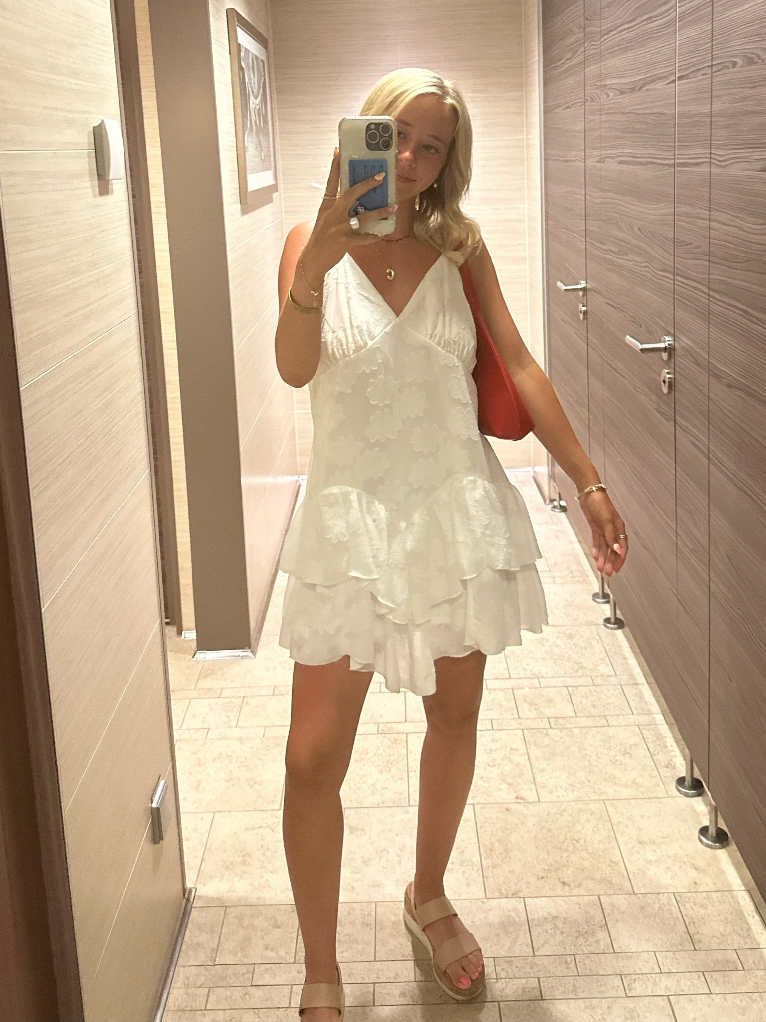 such an easy throw on dress 🤍

white dress, ruffle dress, summer dress, target dress, red shoulder bag, red purse, platform sandals 

#LTKSummerSales #LTKBump #LTKSeasonal