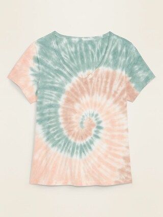 EveryWear Tie-Dyed V-Neck Tee for Women | Old Navy (US)