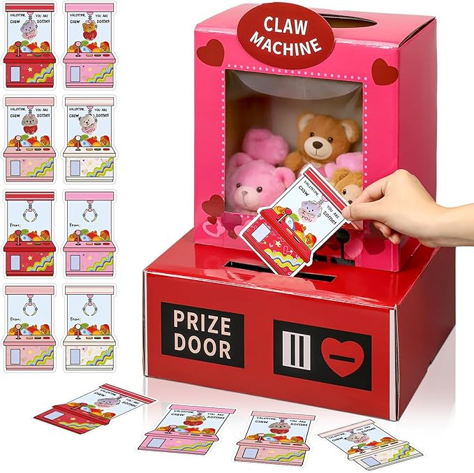 Eaasty Claw Machine Valentine Boxes for Kids DIY Valentines Day Mailbox Kits with 32 Vending Mach... | Amazon (US)