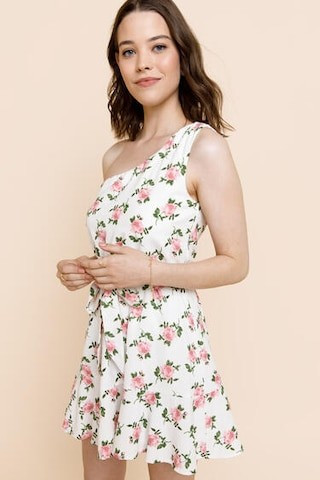 Ramona Floral One Shoulder Flounced Mini Dress | Francesca's