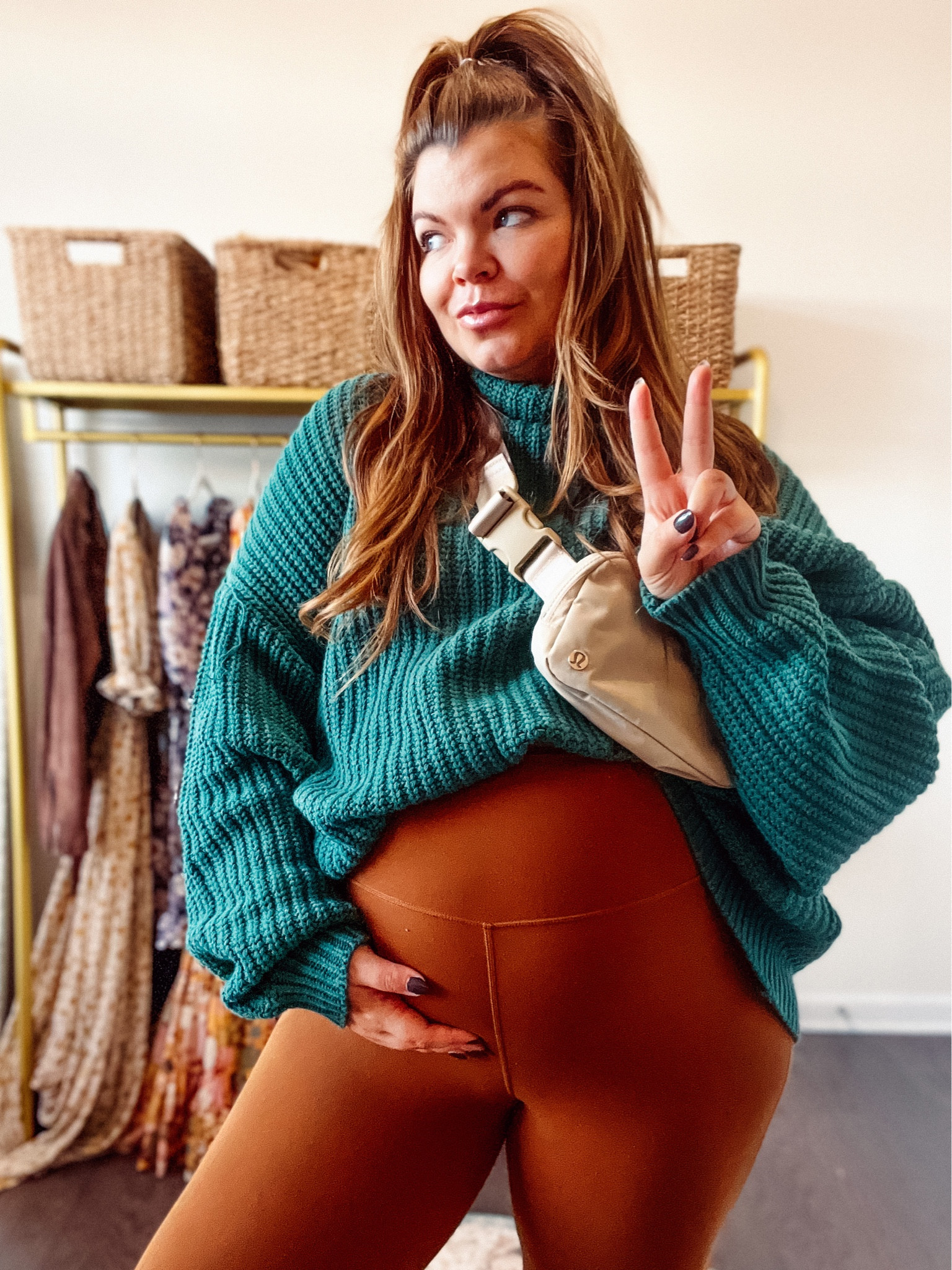 Day 4 of 30 days of maternity outfits. 

Pants are very maternity friendly. I’m in my pre-pregnancy size 8. Sweater is sold out in this color. Runs big! I’m in a large and could use a medium. My ugg ultra minis are sold out, but I linked the originals. Linked my bag in black and an under $20 Amazon lookalike. Lip gloss and perfume also linked. 

#LTKbump #LTKcurves #LTKunder100