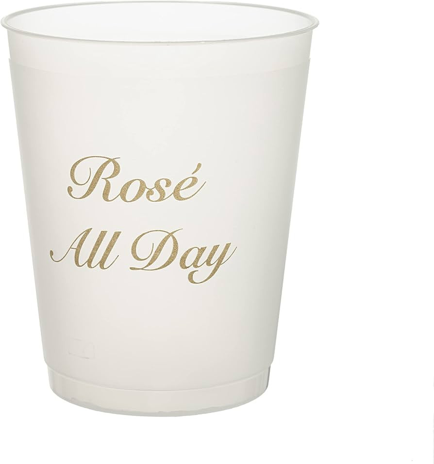Rosé All Day, 16oz Frosted Plastic Cups, 25 Pack, Fun & Chic, Unbreakable Reusable Frost Flex Pl... | Amazon (US)