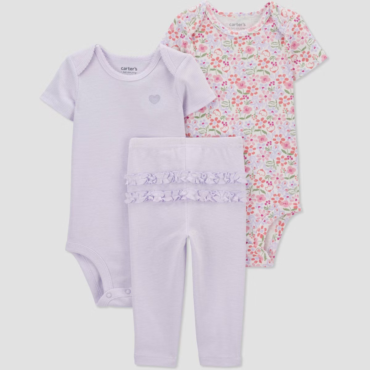 Carter's Just One You® Baby Girls' Floral Top & Bottom Set - Purple | Target
