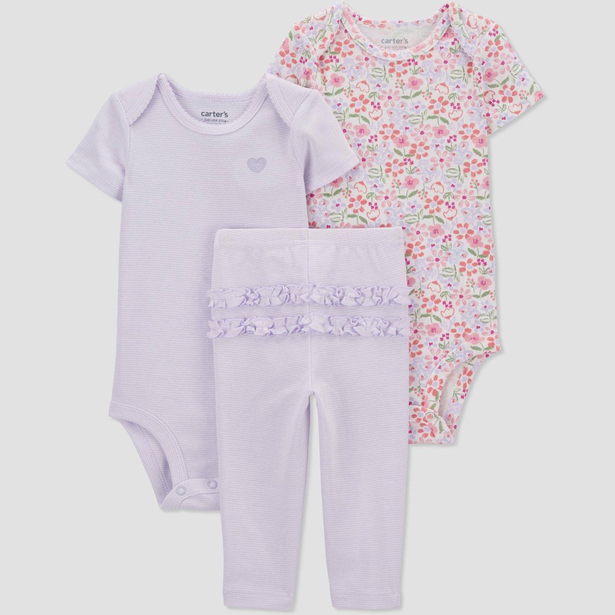 Carter's Just One You® Baby Girls' Floral Top & Bottom Set - Purple | Target