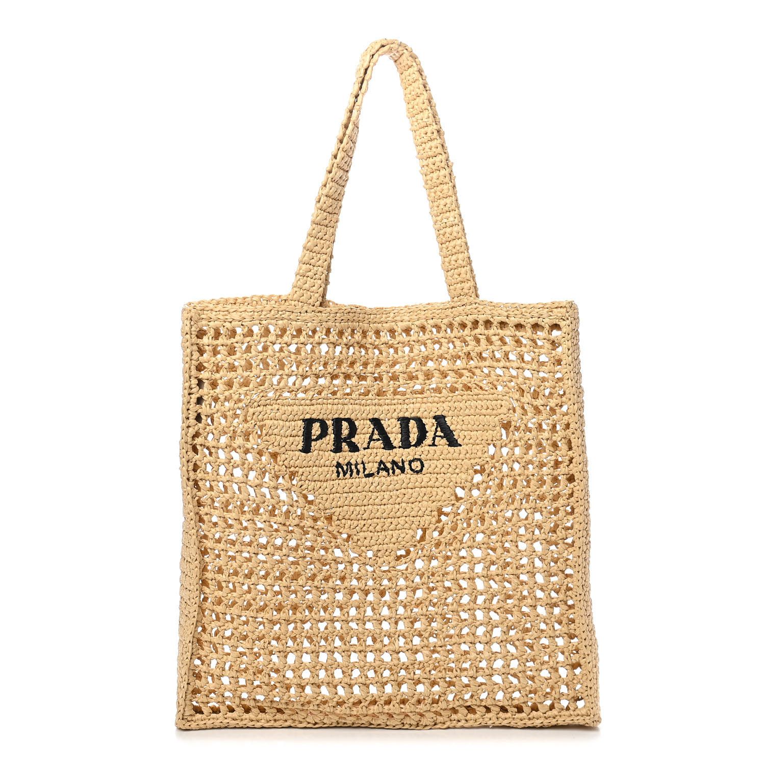 PRADA

Raffia Embroidered Logo Tote Bag Naturale | Fashionphile