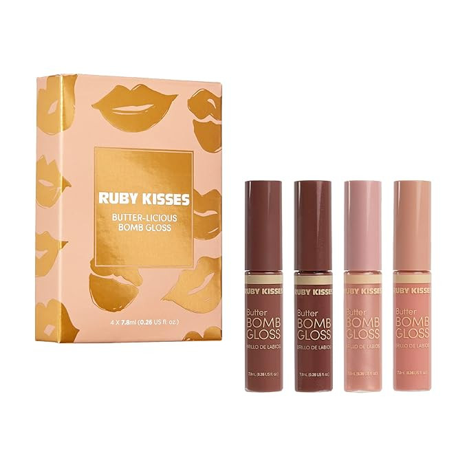 Ruby Kisses Lip Gloss Butter Bomb Gloss Non-Sticky Lip Gloss Vitamin E Natural Nude Lip Makeup- 7... | Amazon (US)