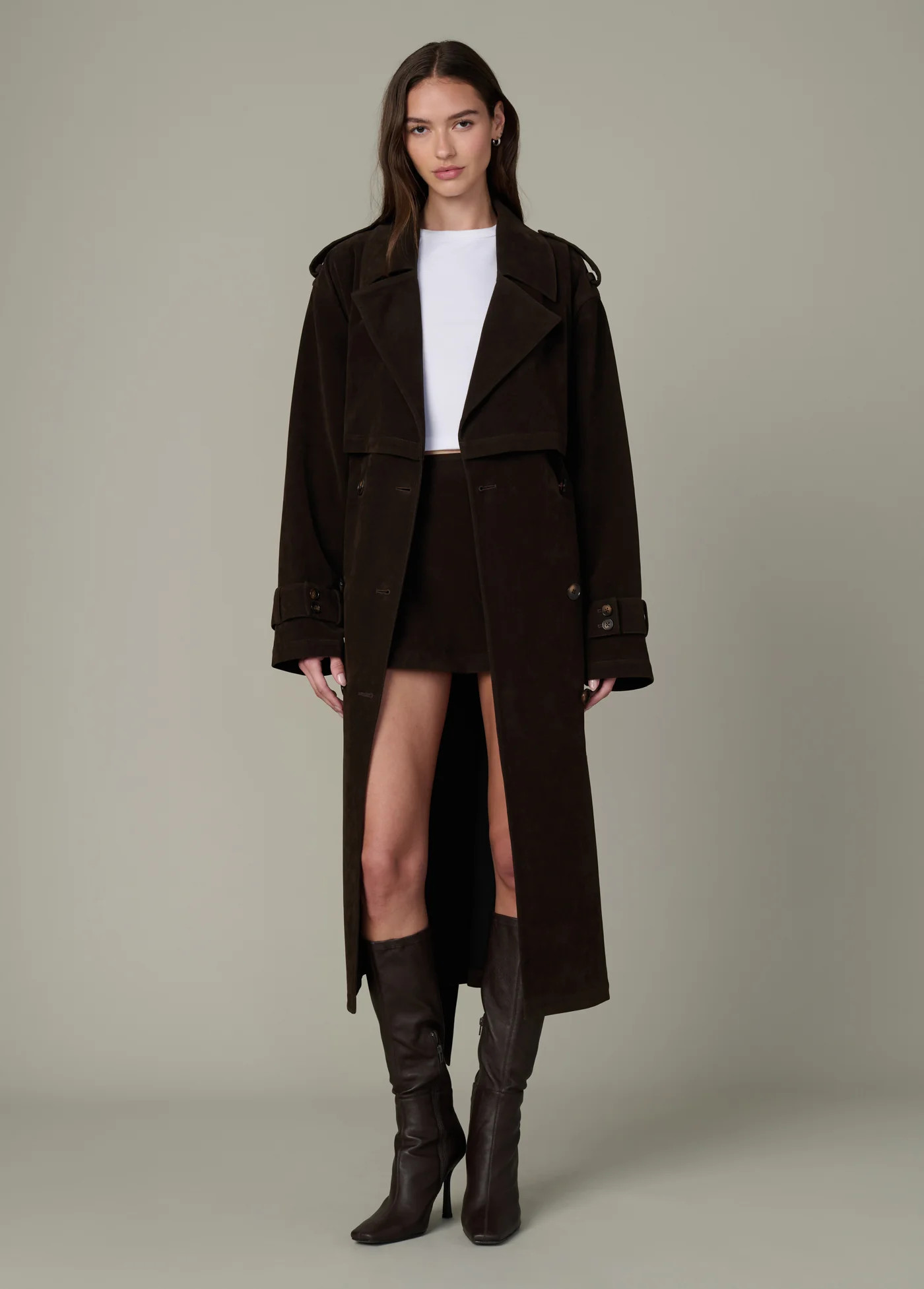 THE ELIZABETH VEGAN SUEDE TRENCH COAT | JOES
