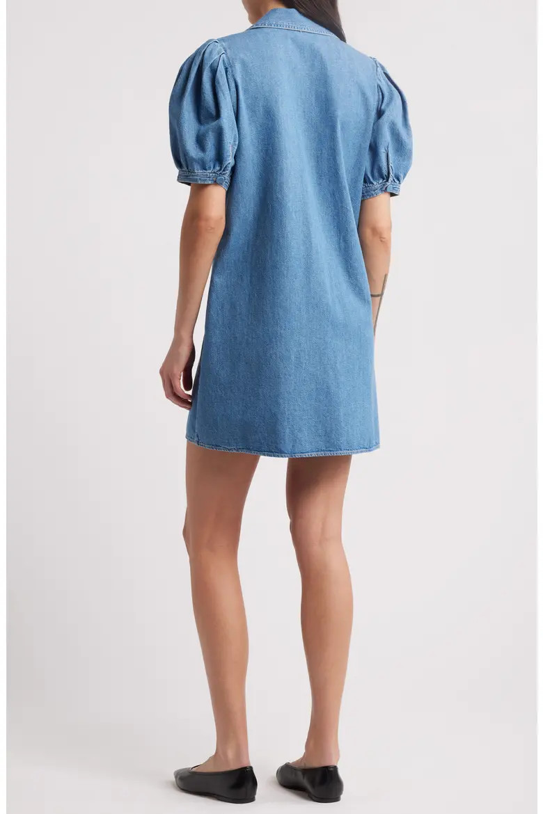 FRAME Sailor Puff Sleeve Denim Minidress (Women) | Nordstromrack | Nordstrom Rack