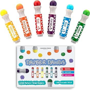 Cameron Frank Products Washable Dot Markers, 6 Pack For Kids, Preschool Children Arts Crafts Supp... | Amazon (US)