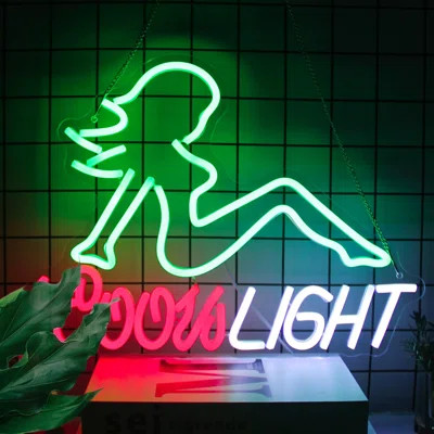 Crs Light Neon Sign Beer LED Signs For Cave Bar Decor Green Lady LED Neon Lights Signs Bar Neon Sign Wall Art Neon Light For Bedroom Beer Pub Cave Res | Wayfair North America