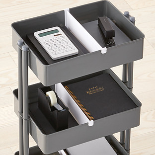 3-Tier Cart Tray Divider White Pkg/3 | The Container Store