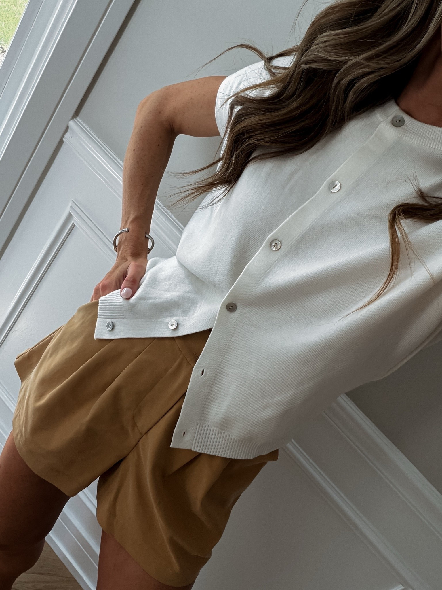 Another Arach & Cloz top that I love for summer! Easy, breathable, and elevated. Pair with trousers or woven shorts, style with loafers or sandals. Transitional and a closet staple. I'm wearing my normal smalls.

#LTKootd #LTKgrwm