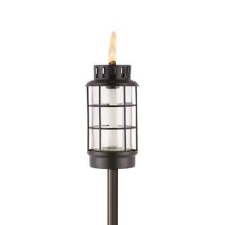 TIKI Easy Install Round Lantern Torch 1121123 - The Home Depot | The Home Depot