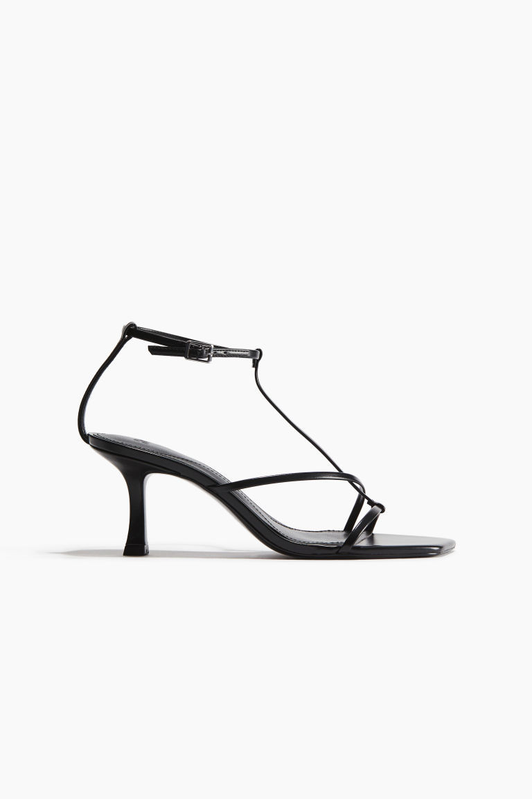 H & M - Heeled Strappy Sandals - Black | H&M (US + CA)