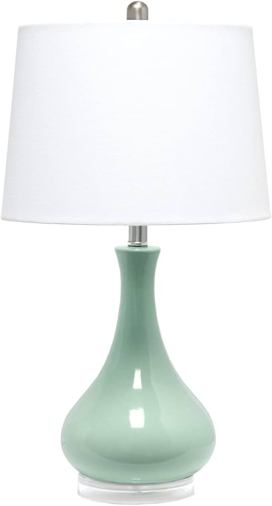 Elegant Designs LT3312-AQU Ceramic Genie Tear Drop Shaped Glossy Table Lamp, Aqua | Amazon (US)