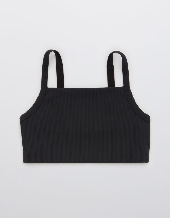 OFFLINE Ribbed Square Neck Sports Bra | American Eagle Outfitters (US & CA)