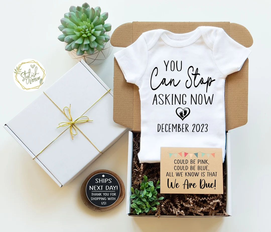 Personalize Funny Pregnancy Baby Announcement Onesie® Gift Box for Grandma Grandpa Grandparents ... | Etsy (US)