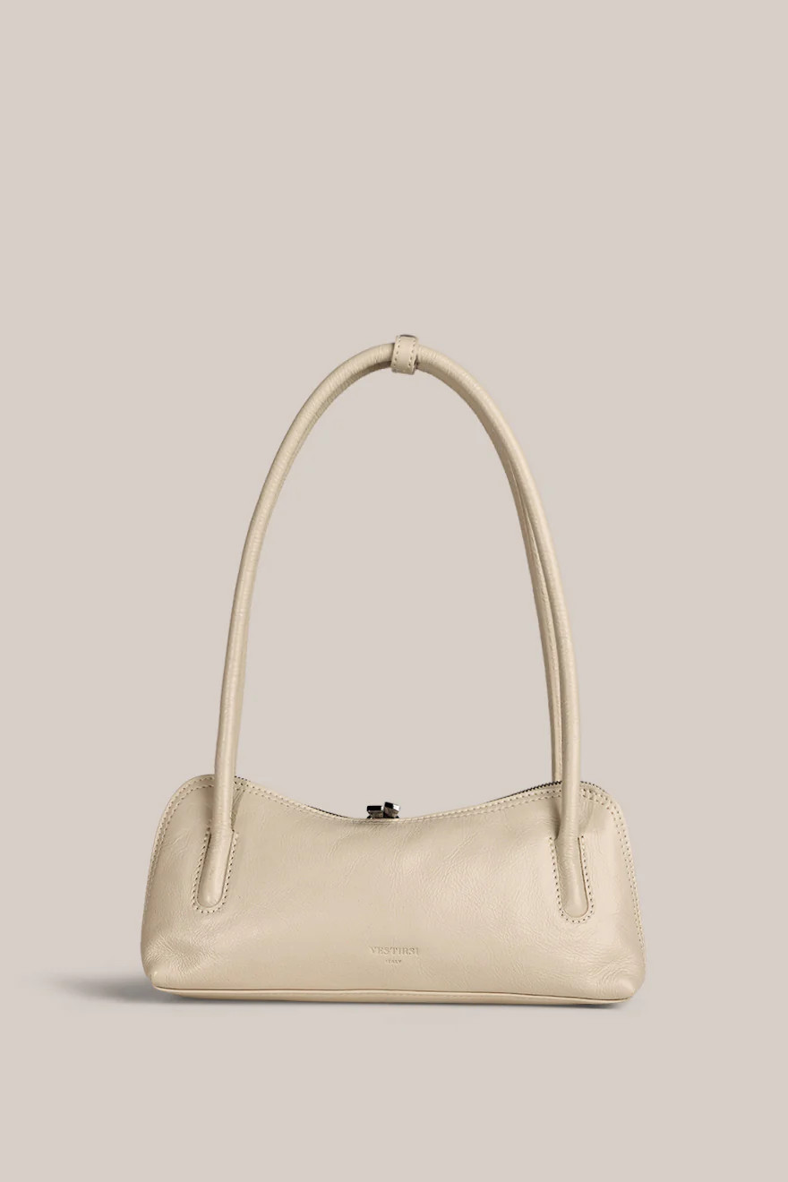 Fallon Ivory Italian Leather Shoulder Bag | VESTIRSI